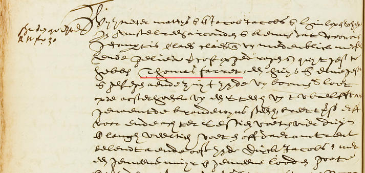 Transportakte uit 1617 Transportakte uit 1617 (Thomas Farret)